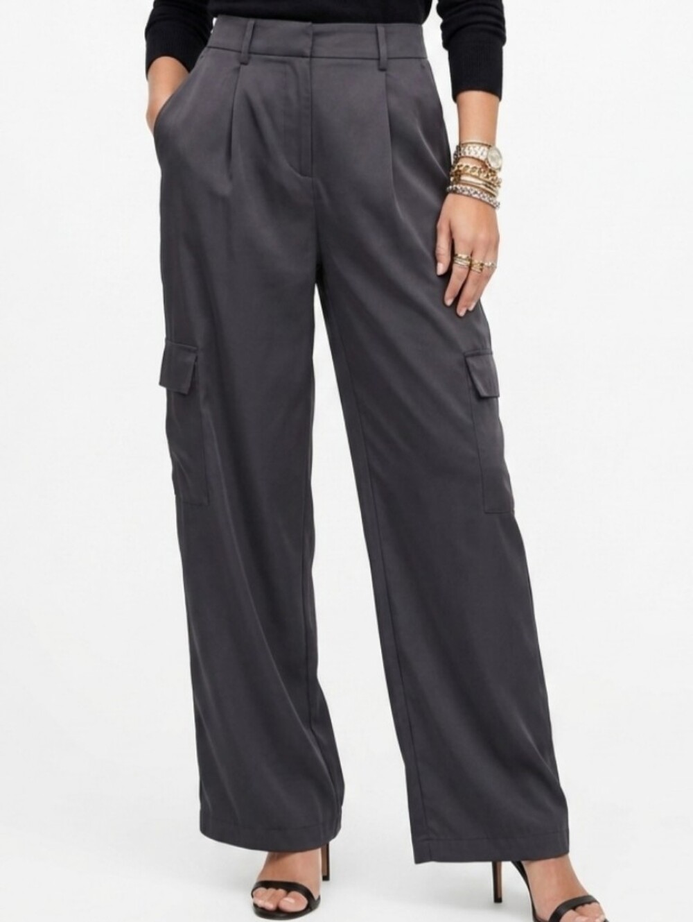 bp Satin Finish Utility Parachute Cargo Trousers